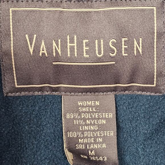 Van Heusen Womens Snap Up Quilted Jacket Sz M Teal Blue Normcore Casual - Picture 3 of 7